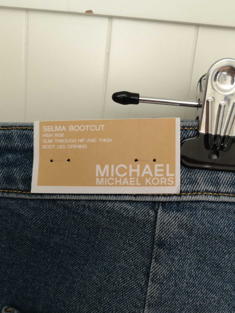 NWT Michael Kors Women's Size 20W Selma Bootcut, High Rise, Gold-tone Button Fly - Picture 5 of 6